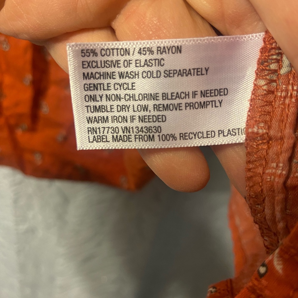 Universal Thread Orange Smocked Peasant Blouse - image 3